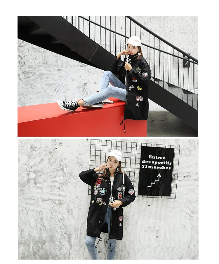 Max LuLu, Модный корейский стиль, женская осенняя панк уличная одежда, Женский Тренч с узором, винтажное длинное пальто, негабаритная ветровка