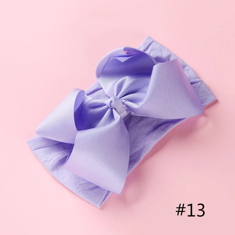 1 шт., нейлоновые оголовья с бантами для девочек, г. Модные нейлоновые повязки на голову для маленьких девочек - Цвет: No.13