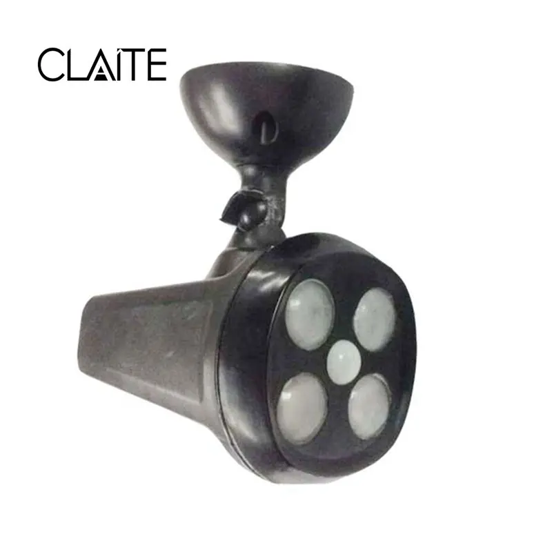 

CLAITE 6W 350Lm 8 Hours Working Time Waterproof Solar Powered PIR Motion Sensor High Quality Light Outdoor Security Wall Lamp