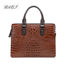 BAQI Men Briefcase Bag Men Handbags Alligator Pattern Cow Leather Man Shoulder Messenger Bag High Quality Computer Business Bag wmnuo men briefcase bag handbag crocodile pattern cow leather man shoulder messenger bag password lock men computer business bag