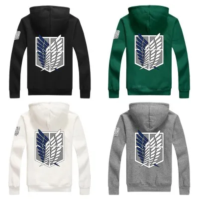 

6 Colors Anime Attack on Titan Cosplay Costume Scouting Legion Hoodie Allen Hooded Coat Jacket for Unisex