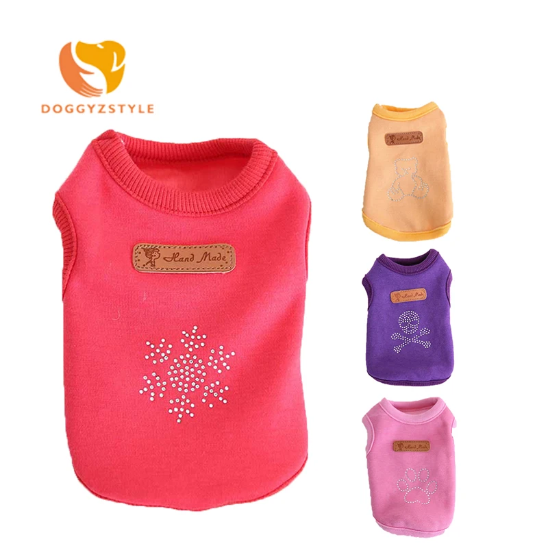 

Two Feet Winter Dog Clothes XXS XS Size Printed Shirt For Small Dog Soft Warm Cotton Dog Puppy Vest Coat DOGGYZSTYLE
