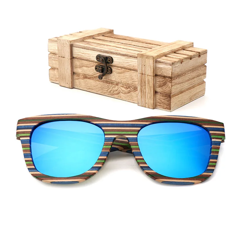 02 wood box Цвет деревянные солнцезащитные очки из бамбука и дерева модные Для женщин солнцезащитные очки поляризованные UV400 Брендовые очки Gafas de sol - Цвет линз: 02 wood box