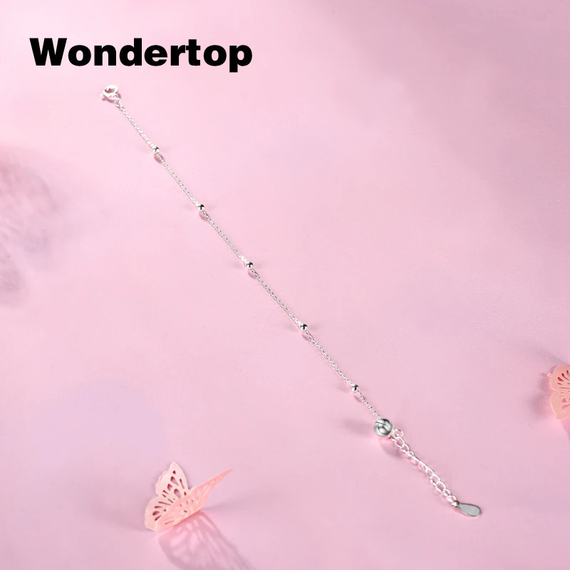 WONDERTOP Sterling 925 Silver Big And Small Size Bells Bracelets & Bangles for Women Jewelry Chain Link Bracelet Female Party Fine Jewelry