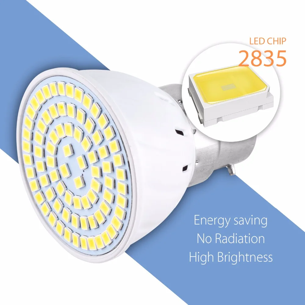 GU10 LED E27 Lamp E14 Spotlight Bulb 48 60 80leds lampara 220V GU 10 bombillas led MR16 gu5.3 Lampada Spot light B22 5W 7W 9W