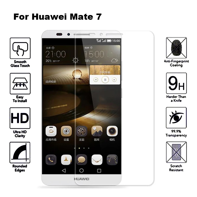 2 шт закаленное стекло для huawei mate 7 защитная пленка для экрана Защитное стекло для huawei Ascend mate 7 mate 7 MT7-TL10 MT7-CL00