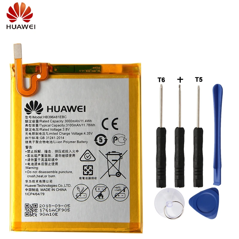 

HuaWei Original HB396481EBC Battery For Huawei ASCEND G7 Plus Honor 5X G8 G8X GR5 D199 Glory Replacement Phone Battery 3000mAh