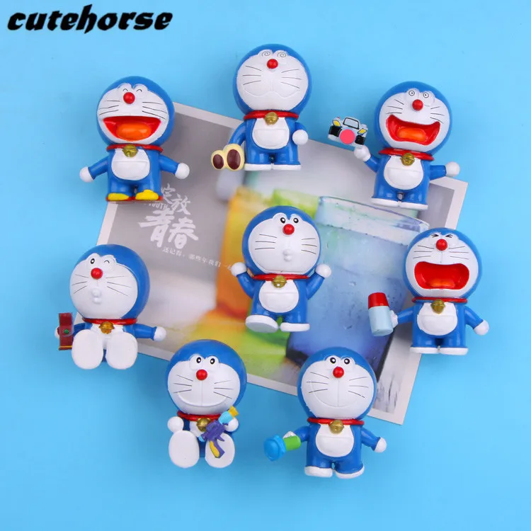 Мультфильм творческий Doraemon серии украшения магниты на холодильник наклейки 8 шт./компл. ПВХ мощные магниты на холодильник наклейки
