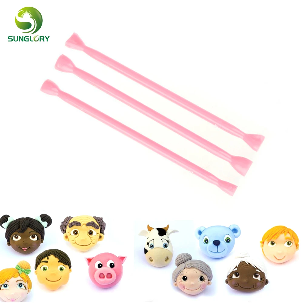 

3PCS Eye Mold Tool Plastic Fondant Cutter Cake Mold Eyes Modelling Tools Decorating Stamper Printing Carving Stick Baking Molds