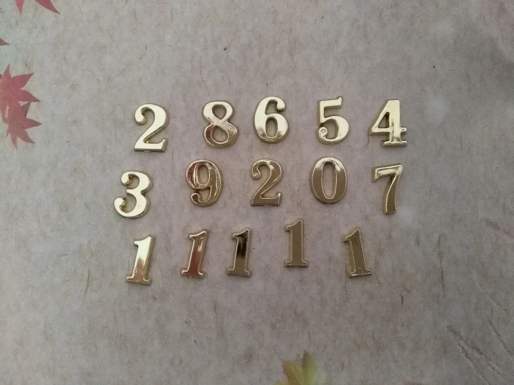 Новинка 1,5 см 20 наборов пластиковые золотые часы арабские цифры для DIY кварцевые часы аксессуары