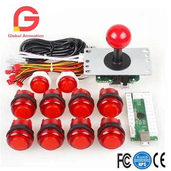 

Classic Arcade Games Cabinet Kit USB Encoder To PC Joystick Handle + 5V LED Lights Push Buttons For Arcade PC Game DIY Project