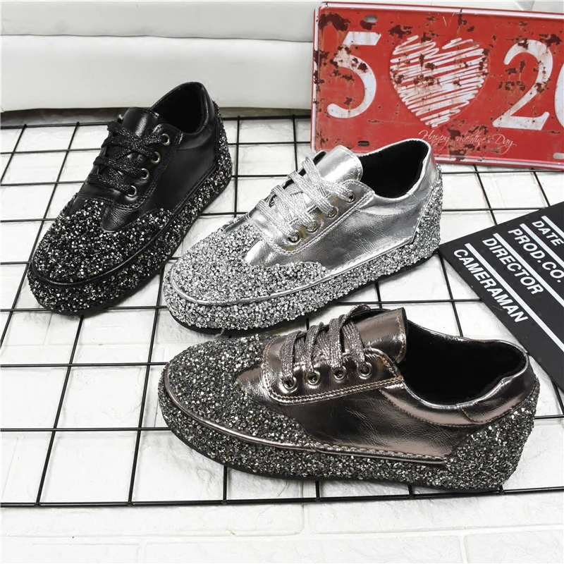 Diamant Dentelle Européenne Nouvelle Brillant Début Printemps 4 Paresseux Chaussures 1 Confortable Du 3 Station Au Casual Femmes 2018 2 coréen 6xdCwtq6vn