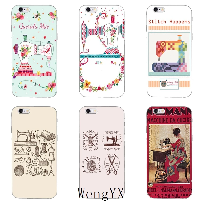 

Sewing Machine pattern slim Ultra Thin TPU Soft phone cover case For iPhone 4 4s 5 5s 5c SE 6 6s 7 8 plus X XR XS Max
