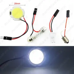 1 Компл. DC12V Белый COB СВЕТОДИОДНЫЙ Свет 15SMD Круглый Световой Панелью с T10 + Гирлянда + BA9S Адаптеры Салона Лампы # J-1421