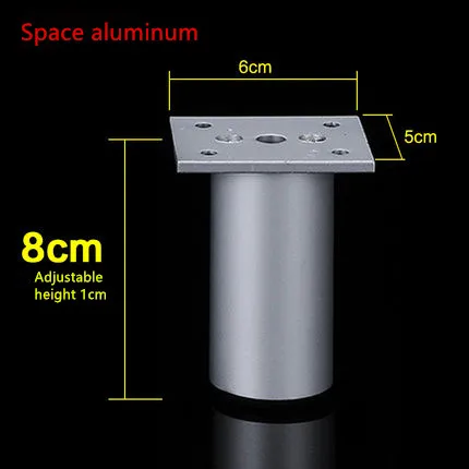 Ножки для шкафа из алюминиевого сплава, регулируемая мебель для ванной комнаты, ножки для кровати, ножки для шкафа, ножки для шкафа, ножки для кофейного столика f - Цвет: Черно-белый