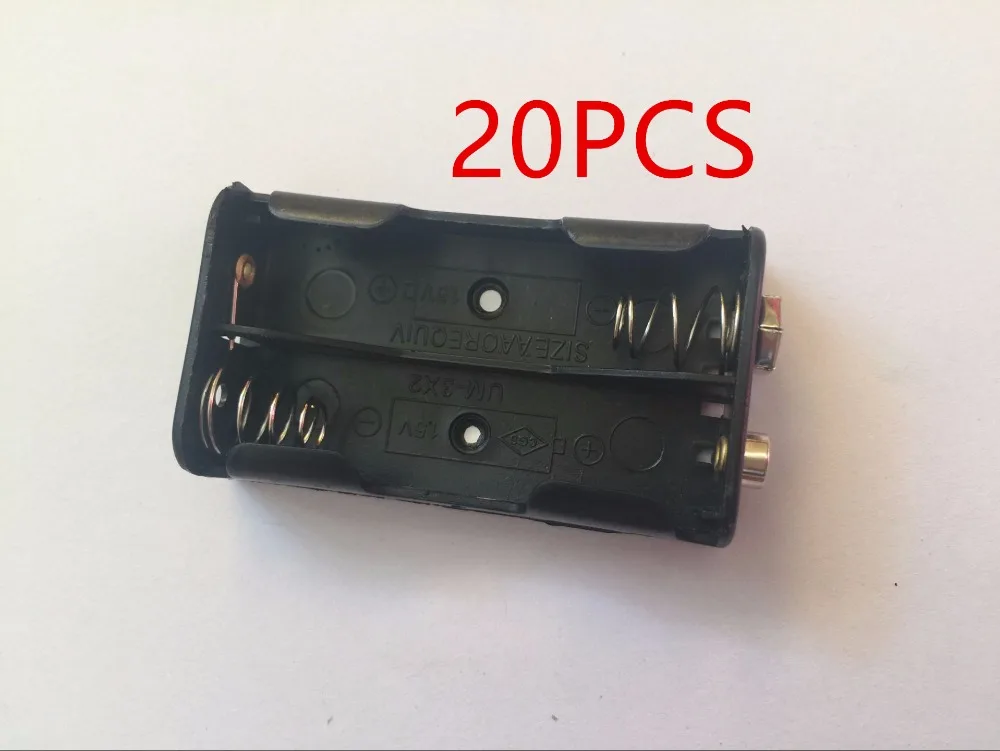 100% новый 20 шт. 2 * AA (не включены) бок 3V Батарея держатель Пластик Чехол Коробка для