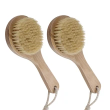 Длинная ручка для Ванной Душа обратно спа щетка натуральная щетина массажер инструмент