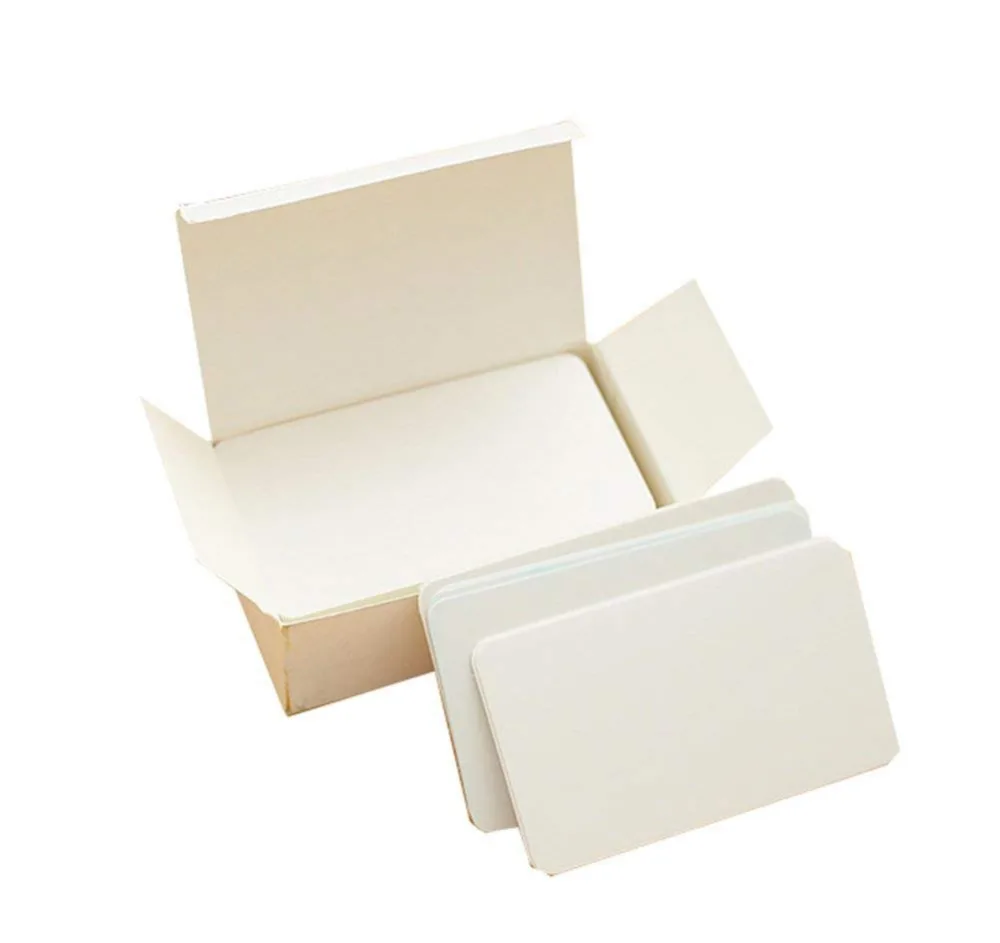 

XRHYY Message Cards Thicker Kraft DIY Graffiti Paper Leaf Blank Word Card Announcement Notepad - 100 sheets/9.5 x 5.5 cm (White)