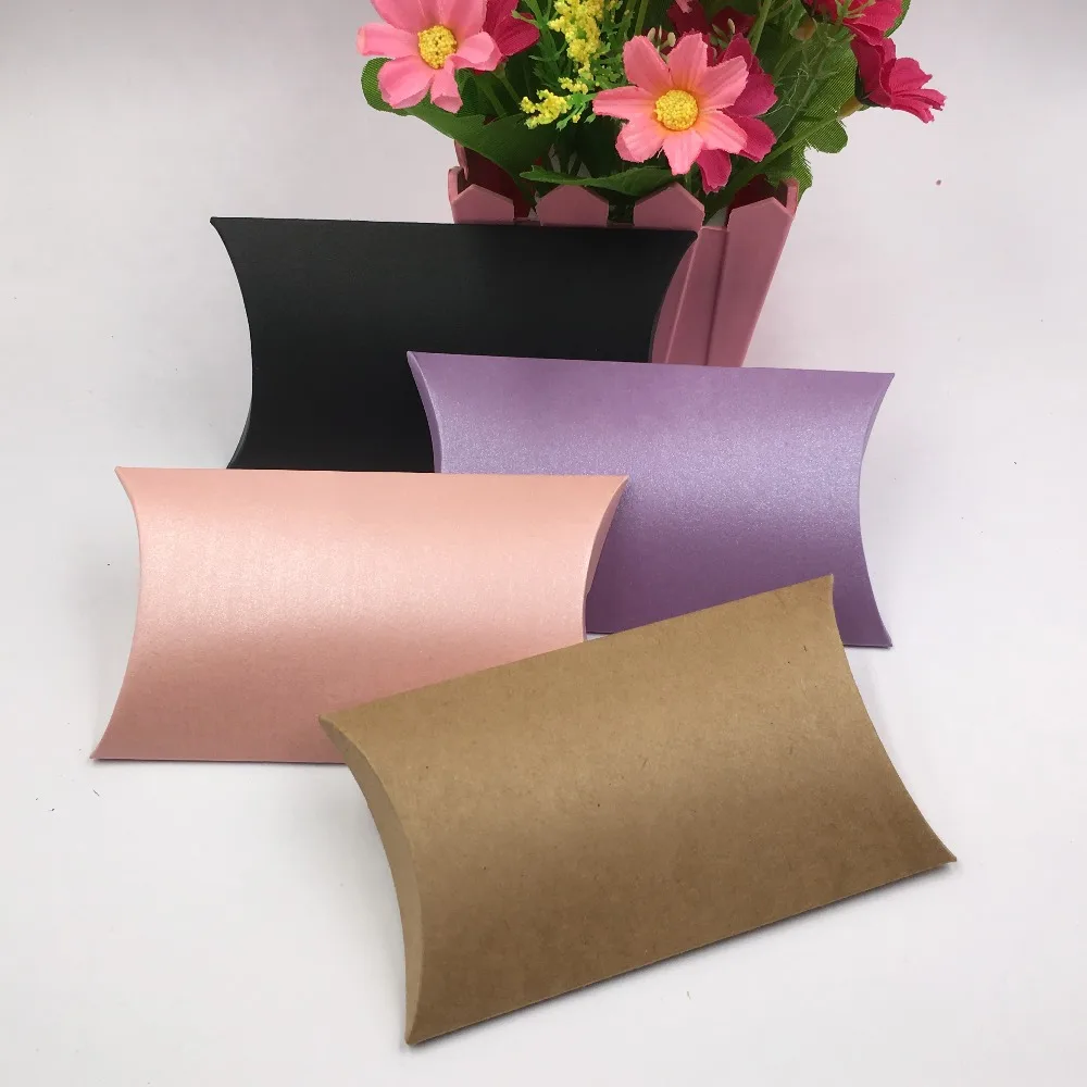 Multiple Colors Pillow Paper Box Package Container For Dried Petals Food Candy Little Doll Storage 30Pcs/Lot 12.5x7.5x2cm | Дом и сад