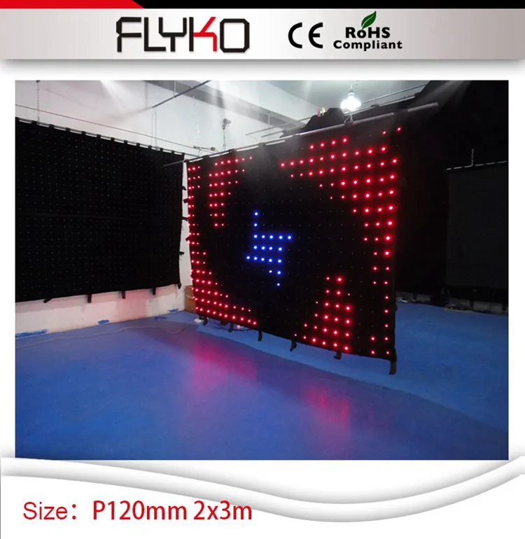 New invention lightweight soft P12 2*3m DIY programs led video curtain | Освещение