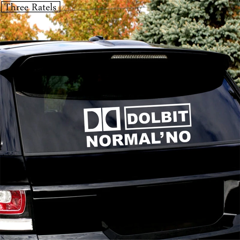 Three Ratels TZ-022 27.5*10cm vinyl decal removable car stickers DOLBIT NORMAL'NO car styling without background
