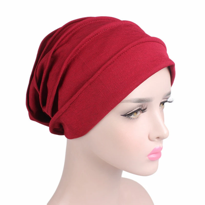 Мусульманский тюрбан для женщин хлопок тюрбан mujer химиотерапия шляпа рак головной убор простой Тюрбан Хиджаб femme musulman turbans потеря волос