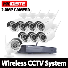 HD 2MP CCTV System 8ch 1080P Wireless NVR kit Outdoor IR Night Vision IP Wifi Camera Security System Surveillance HKIXDISTE