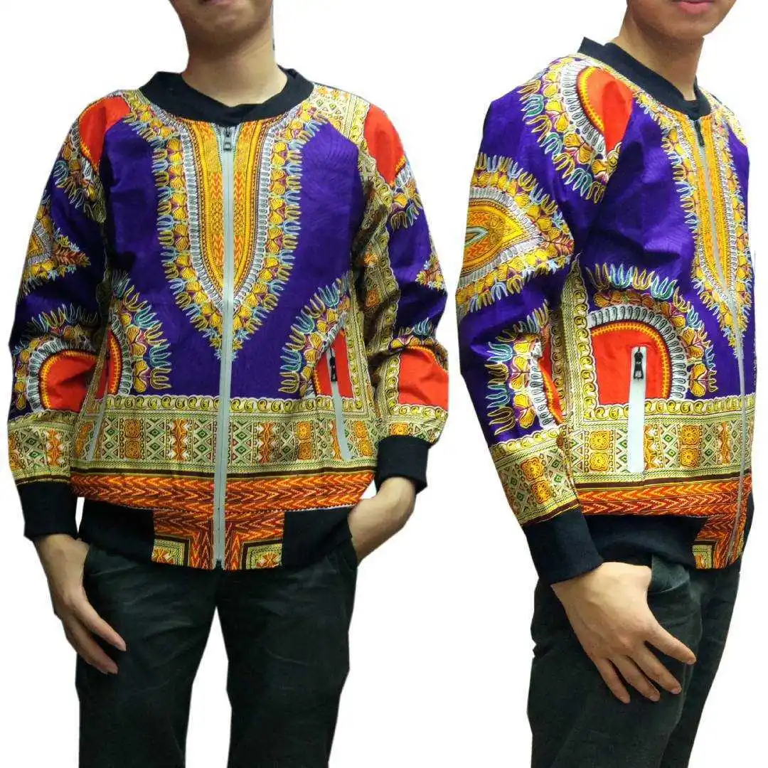 Африканский dashiki Бейсбол Куртка хип-хоп Африка Базен Riche одежда 3D принтом молния Батик Пальто Куртка-бомбер A61205