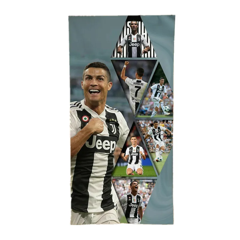 

Collectible Cristiano Ronaldo Microfibre Towel Sports Printed Face Body Men Beach Towel Shower Towels for Gym Pool Custom Gifts