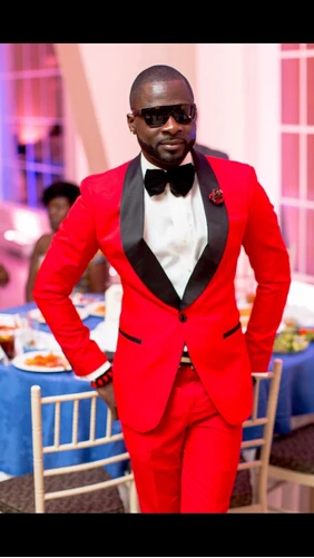 New Arrival Tailored made Mens Suits Groomsmen Shawl Lapel Groom Tuxedos Red Wedding party prom