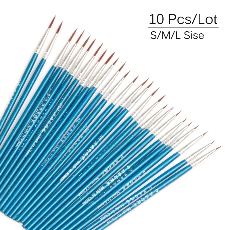 

10 PCS/Set Fine Hand Painted Thin Hook Line Pens Drawing Art Pen Paint Brush Nylon Brush Painting Pen Art Supplies