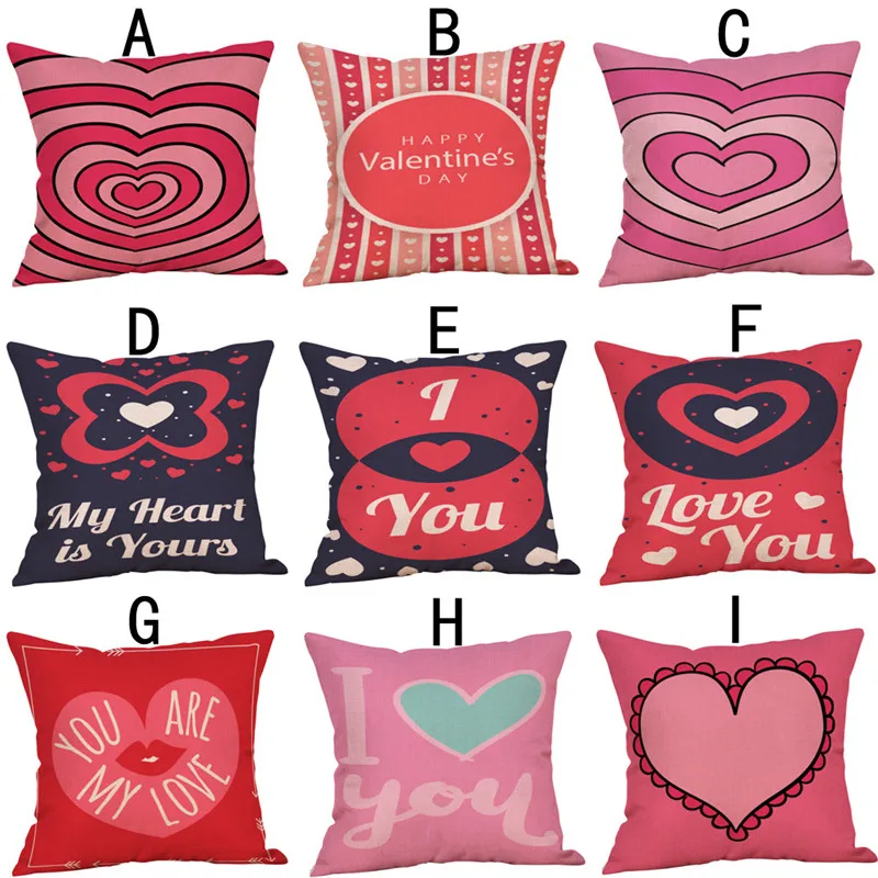 2019 NEW Happy Valentine's Day Throw Pillow Case Sweet Love Square Cushion Cover pillow covers decorative 40JA1808