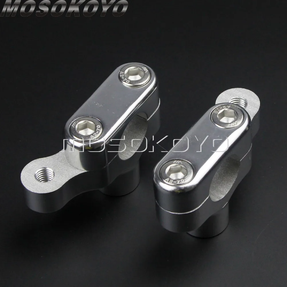 

1 Pair 25mm Handlebar Riser 1" Bar Mount Block Clamp w/ Meter Bracket for Harley Sportster 883 1200 XL Cafe Racer Chopper 04-19