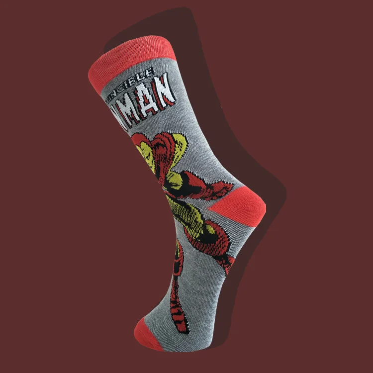 Марвел Тор Халк Железный человек носки Капитан Америка забавные персонализированные мужские весна осень комфорт пот абсорбент красочные хлопковые носки
