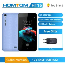 Глобальная версия HOMTOM HT16 Смартфон Android 6,0 4 ядра MTK6580 5,0 Full Экран две камеры Smart жесты сотовый телефон