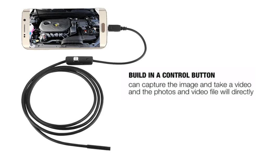 USB Android эндоскоп 5,5 мм объектив камеры 1 м/1,5 м/2 м жесткий кабель светодиодный светильник Borescopes камера для ПК Android телефон