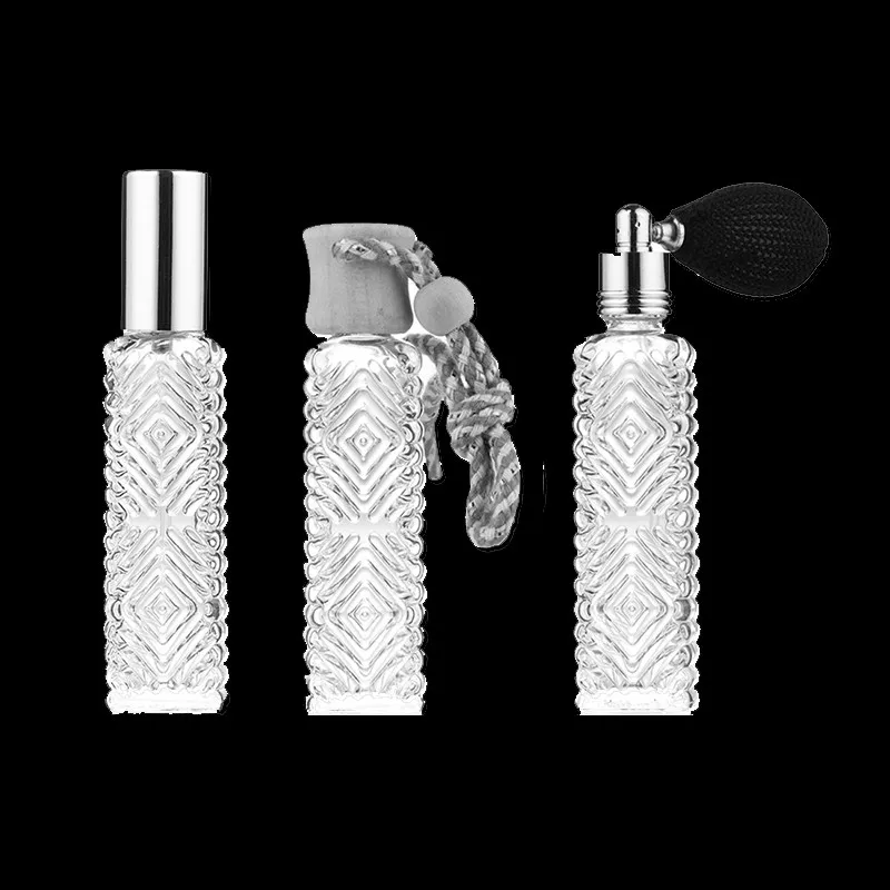 3PCS 15ML Women Perfume Bottle Rhomboidal Car Hanging Refillable Air Freshener Atomizer Empty Atomizer Ball Cosmetic Containers