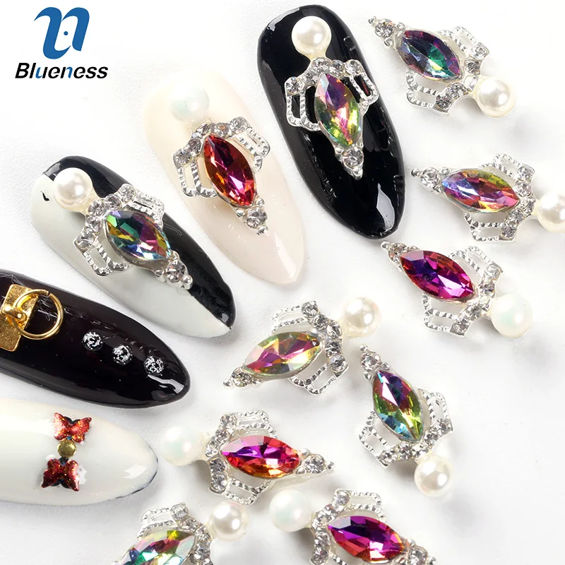 

Blueness 10Pcs/lot Crown Jewelry Design 3D Nail Rhinestones Alloy Studs DIY Manicure Nails Art Decorations Accessories Tips