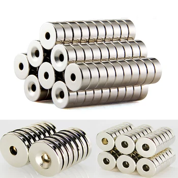 

50pcs N50 Disc Rare Earth Round Magnet Hole 3mm Mayitr DIY Super Strong NdFeB Neodymium Countersunk Ring Magnets 8*3mm