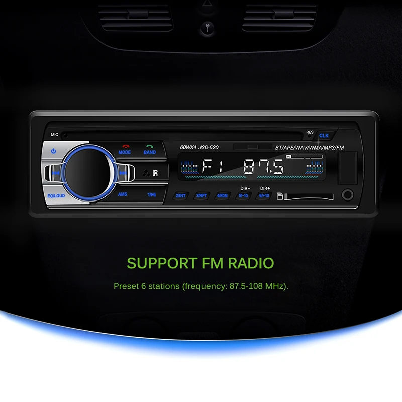 Автомобильный мультимедийный плеер Onever 12 В Bluetooth Авторадио FM Aux вход USB 1
