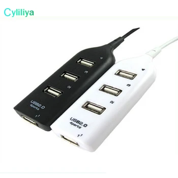 

100pcs Mini High Speed 4 Port USB 2.0 HUB 60cm cable Adapter For Laptop PC Computer Laptop Peripherals Accessories