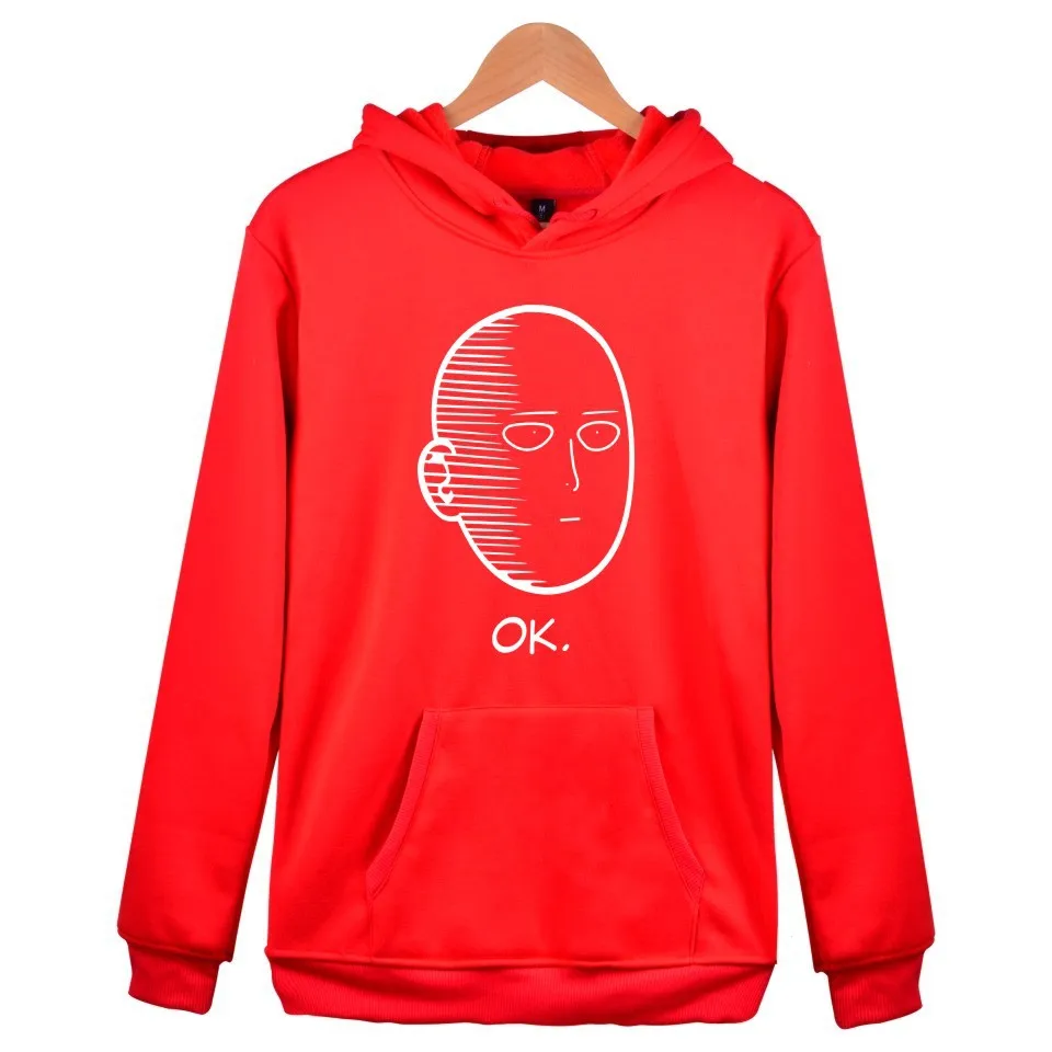 Красный One Punch Man толстовки аниме ONE толстовки Oppai ONE PUNCH-MAN Куртка Harajuku Толстовка Размер США - Цвет: Красный