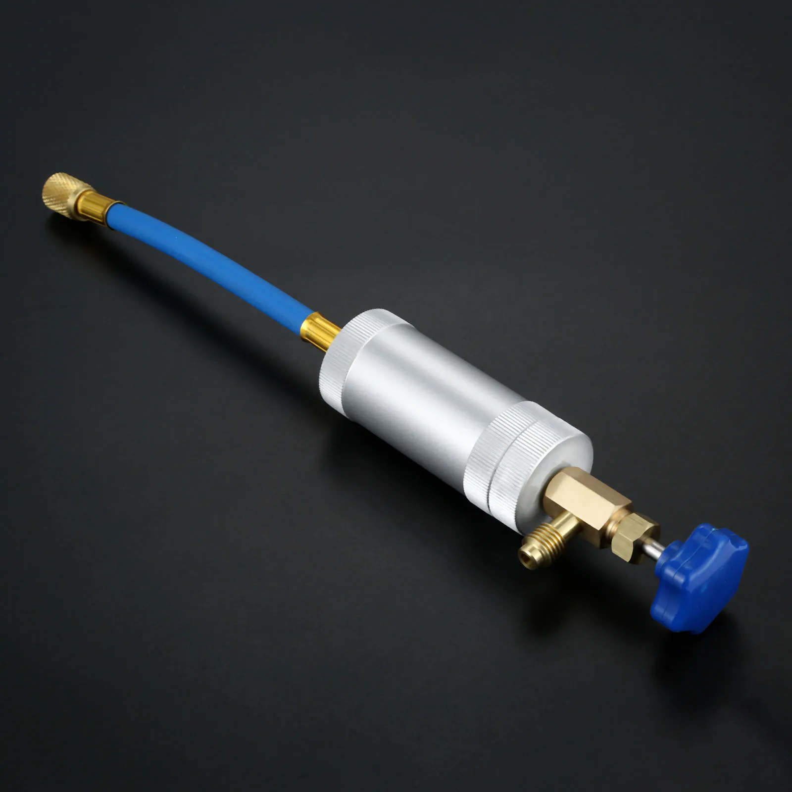 

A/C Oil Injector Adapter 1/2" Male Female R134A 2 OZ Hand Turn Filler Injection Tool Oil Dye Injector