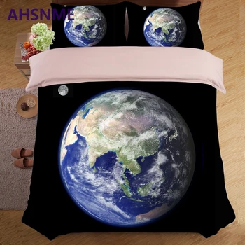 

AHSNME High Definition Earth Moon King Queen Twin Sing Bedding Set High quality bed sets do not fade the duvet cover