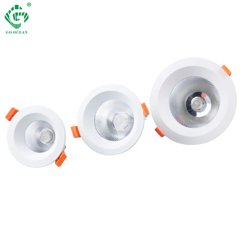 

White Led Downlight Aluminum 90-260V AC Round Led Lamp Foyer Recessed Luminaire Panel Light Spot Ceiling downlights