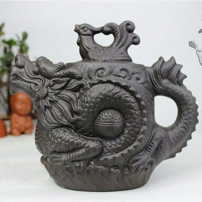 

Authentic Yixing Teapot Dragon and Phoenix Tea Pot Big Capacity Purple Clay Tea Set Kettle Kung Fu Teapots Drop Shipping
