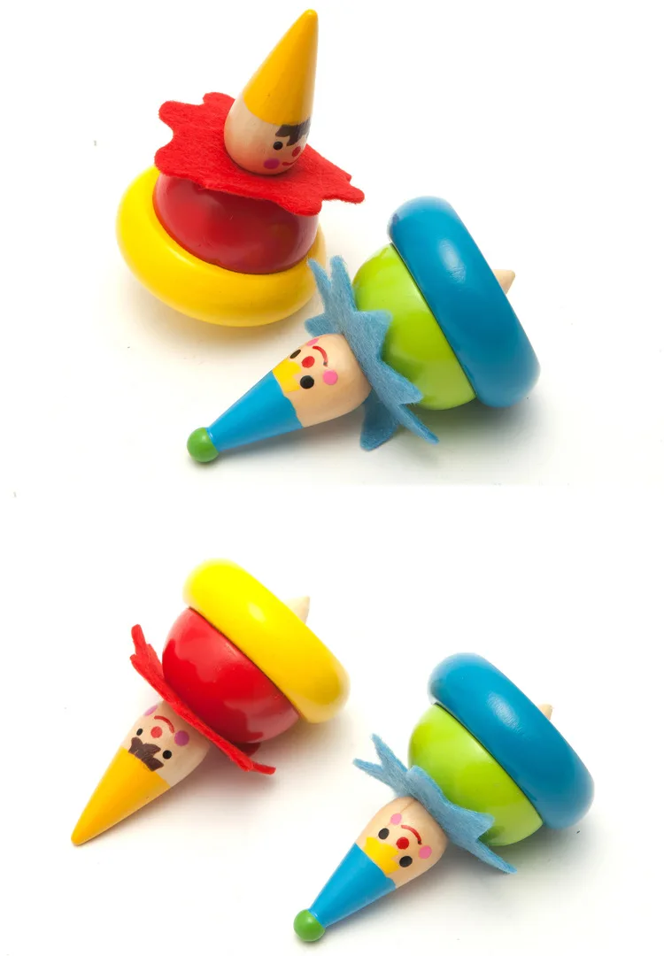 Волчок деревянный игрушечный гироскоп традиционный деревянный вращающийся клоун гироскоп дети родитель-ребенок Ранние развивающие игрушки для детей