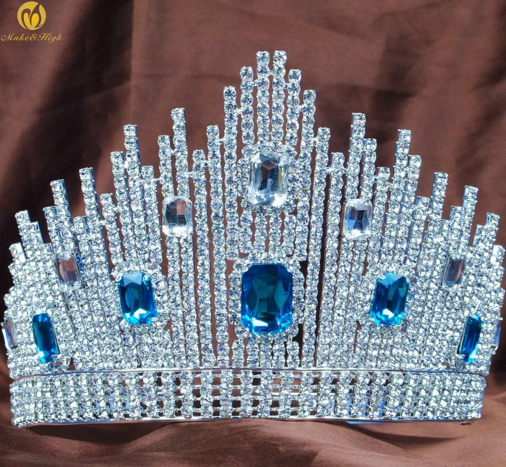 World Pageant Large Tiara Crown Clear Rhinestone Headpiece Bridal Party Costumes World Pageant Large Tiara Crown Clear Rhinestone Headpiece Bridal Party Costumes