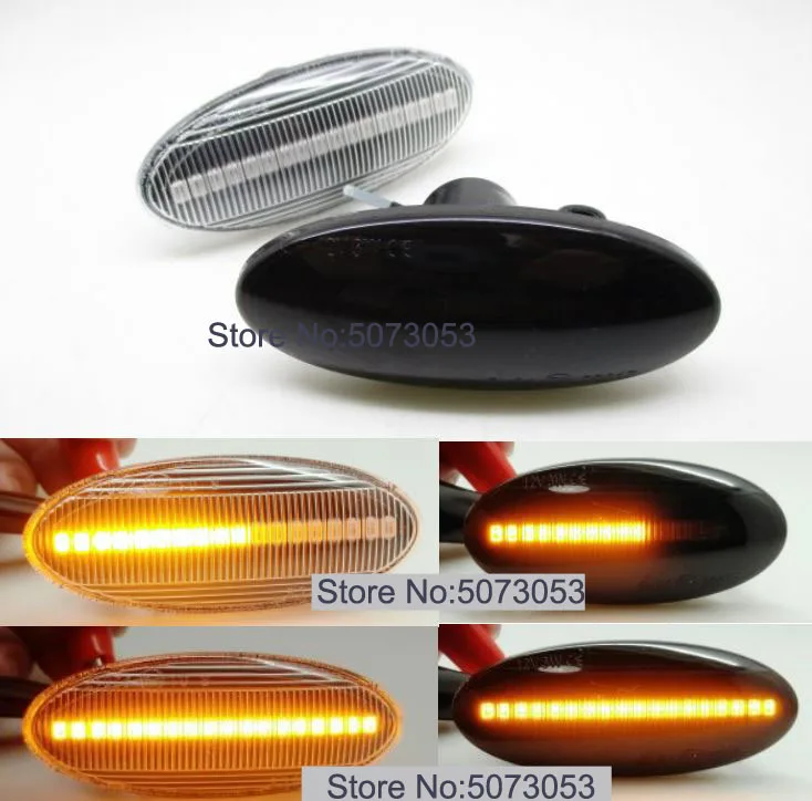 

2pieces Dynamic LED Fender Side Marker Turn Signal Lights Amber For Nissan Qashqai Dualis Juke Micra March Micra Note X-Trail