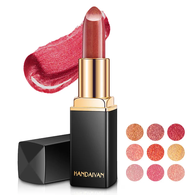 Brand Professional Lips Makeup Waterproof Shimmer Long Lasting Pigment Nude Pink Mermaid Shimmer Lipstick Luxury Makeup Popular Natural Beauty & Skin Care Products